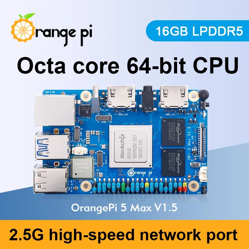RoRuSOrange Pi 5 Max 16GB V1.5 - Orange Pi 5 Max Rk3588 评论和价格